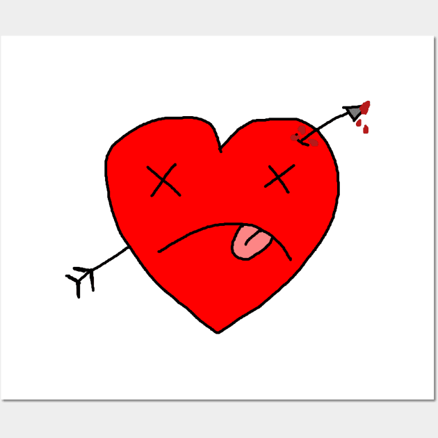 Happy Valentines Day Love Hurts Broken Heart Design Wall Art by Dawson